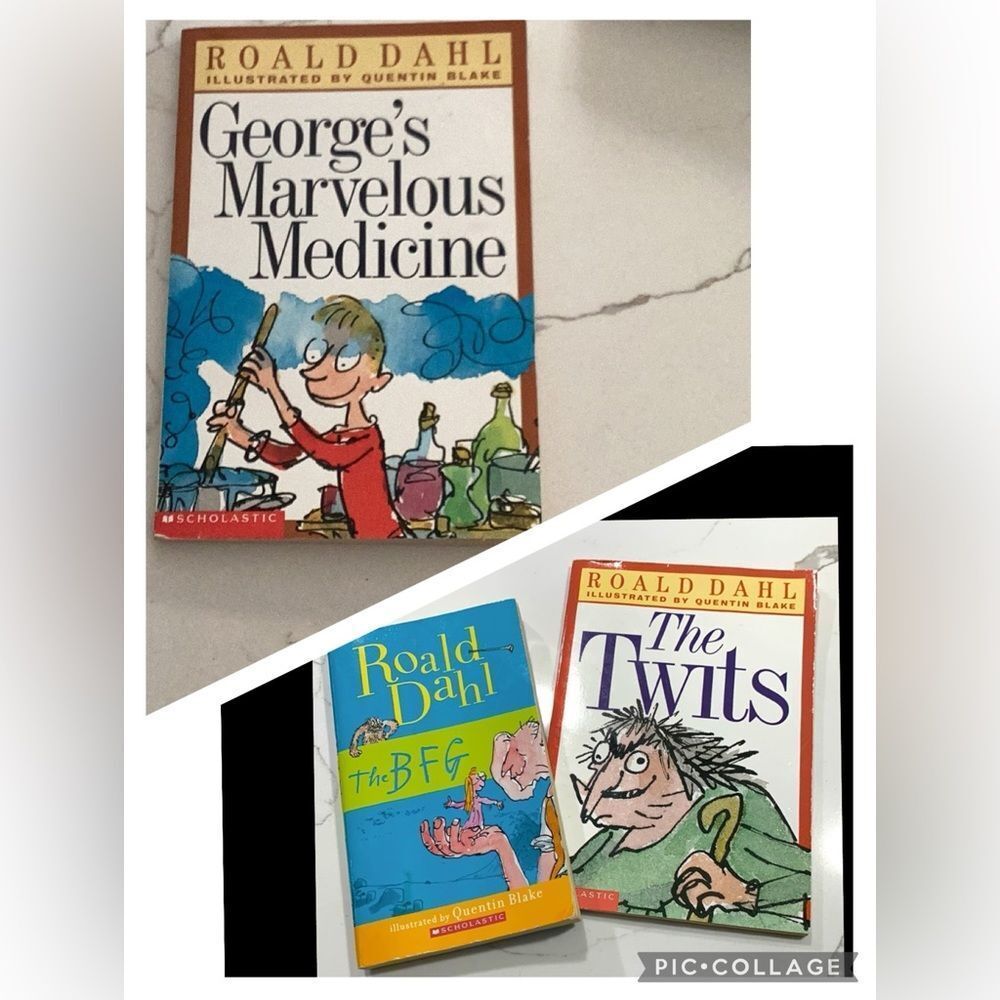 Ronald Dahl Children’s Fiction Books Set of 3 The Twits, BFG, Marvelous Medicine